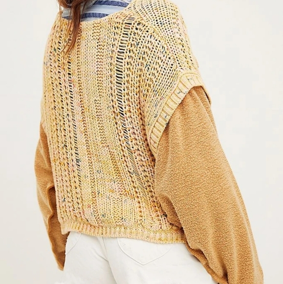 Free People Sweaters | Free People - Honey Cable Pullover Sweater | Color: Blue/Gold | Size: S | Berkshiresales's Closet